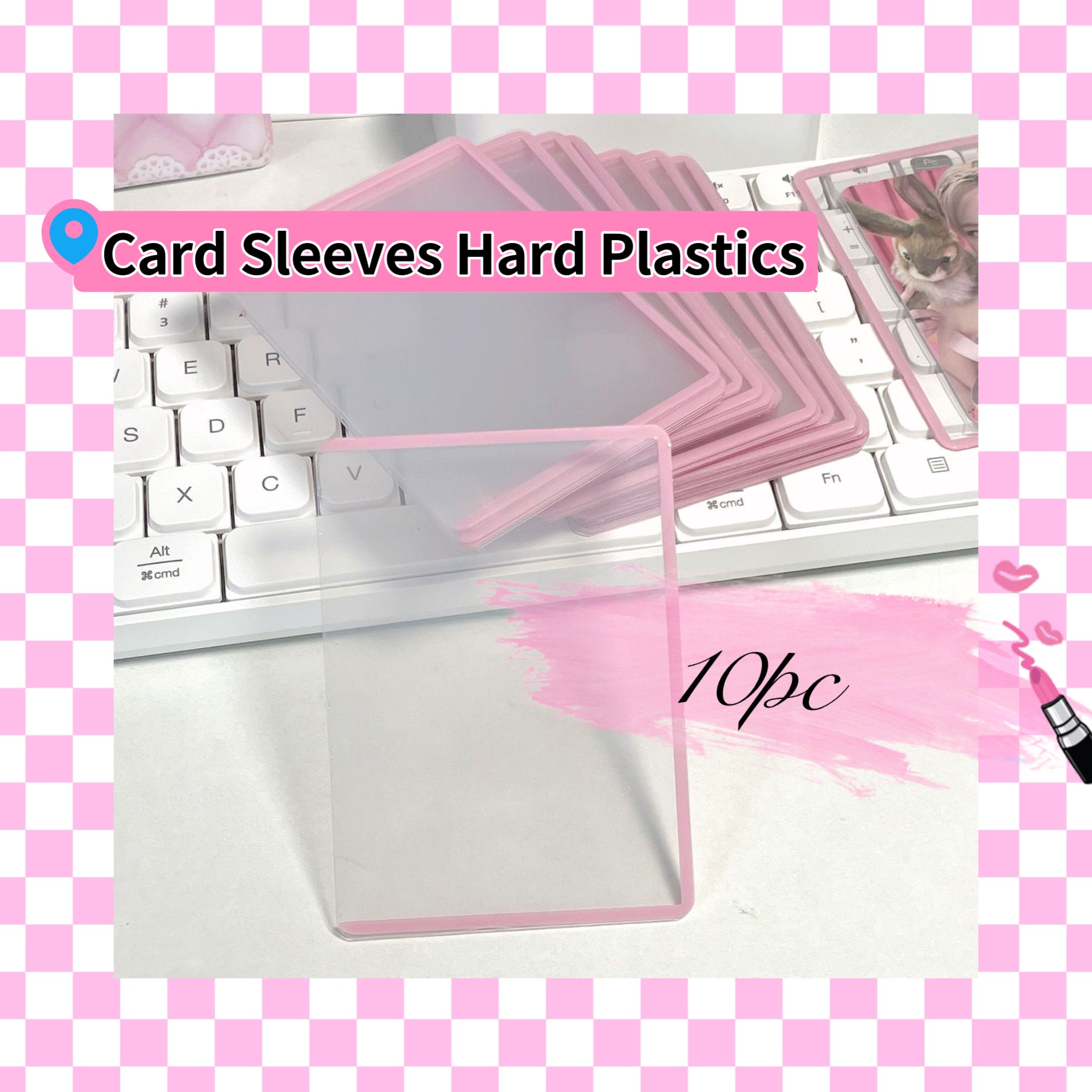 Card Sleeves Hard Plastics - Pink 10pc Holly Trade Card Sleeves Hard Plastics - Pink 10pc Holly Trade