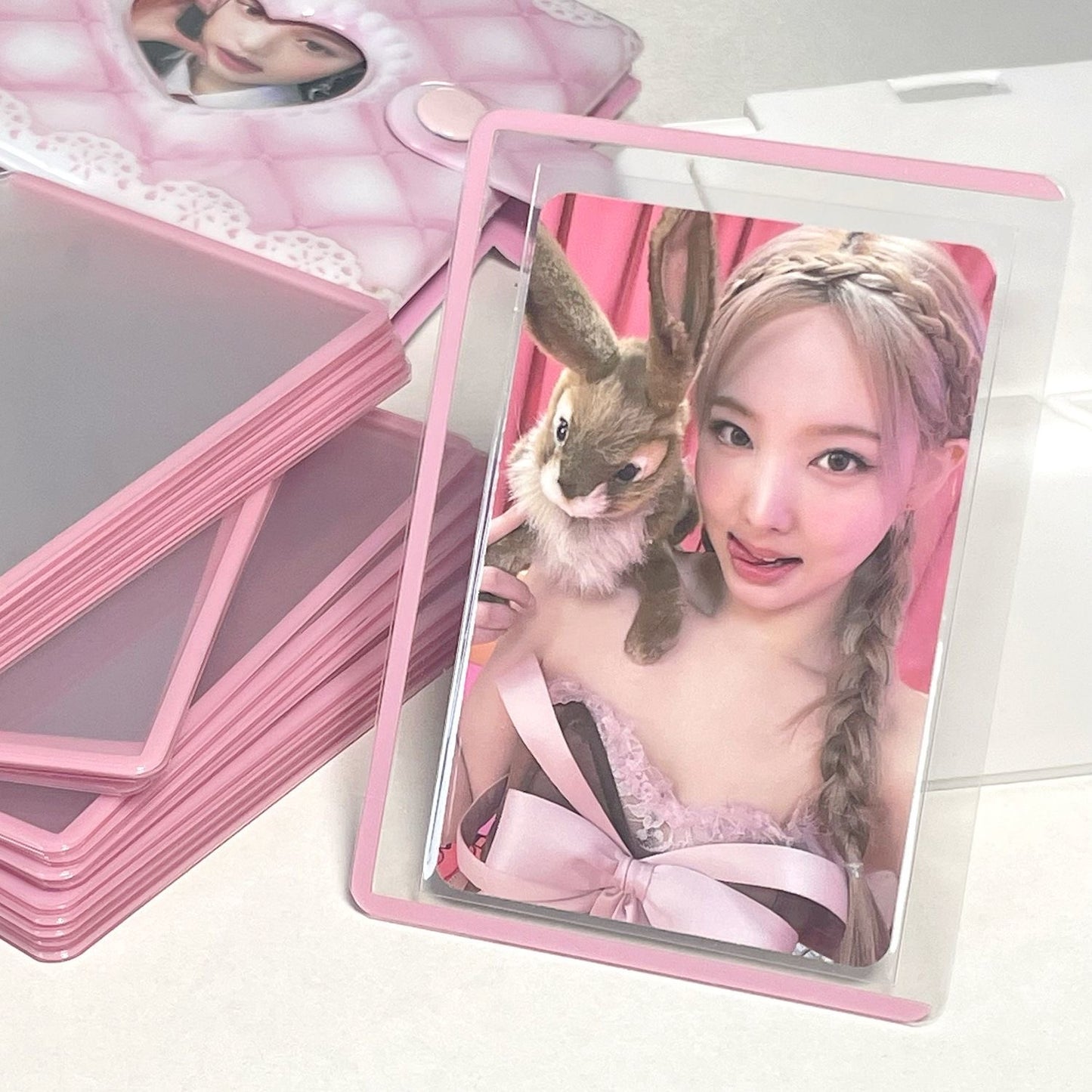 Card Sleeves Hard Plastics - Pink 10pc