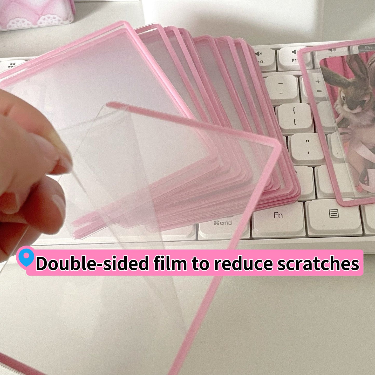 Card Sleeves Hard Plastics - Pink 10pc