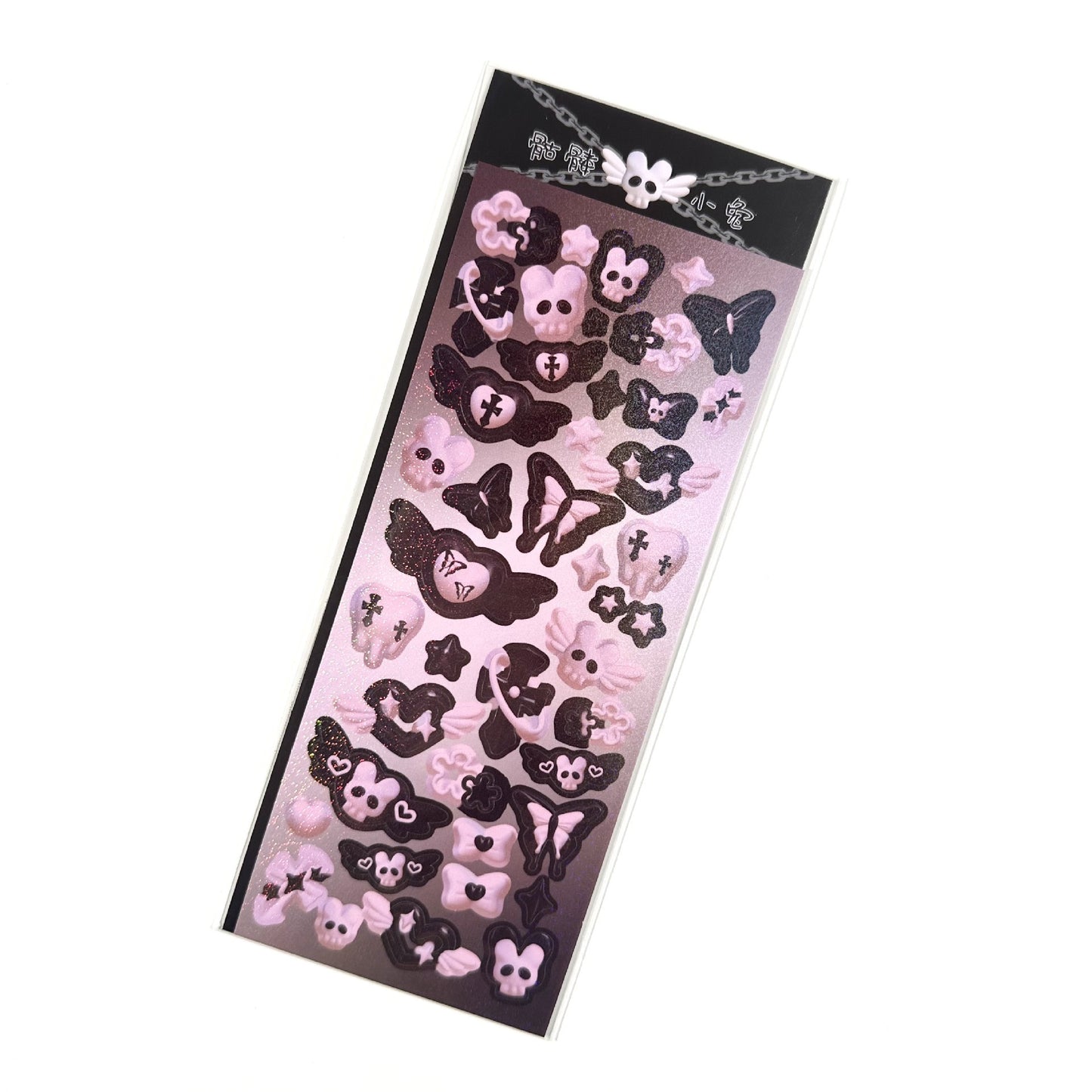 SKULL RABBIT Modeling Sticker - Laser Sparkling Gradient 6pc
