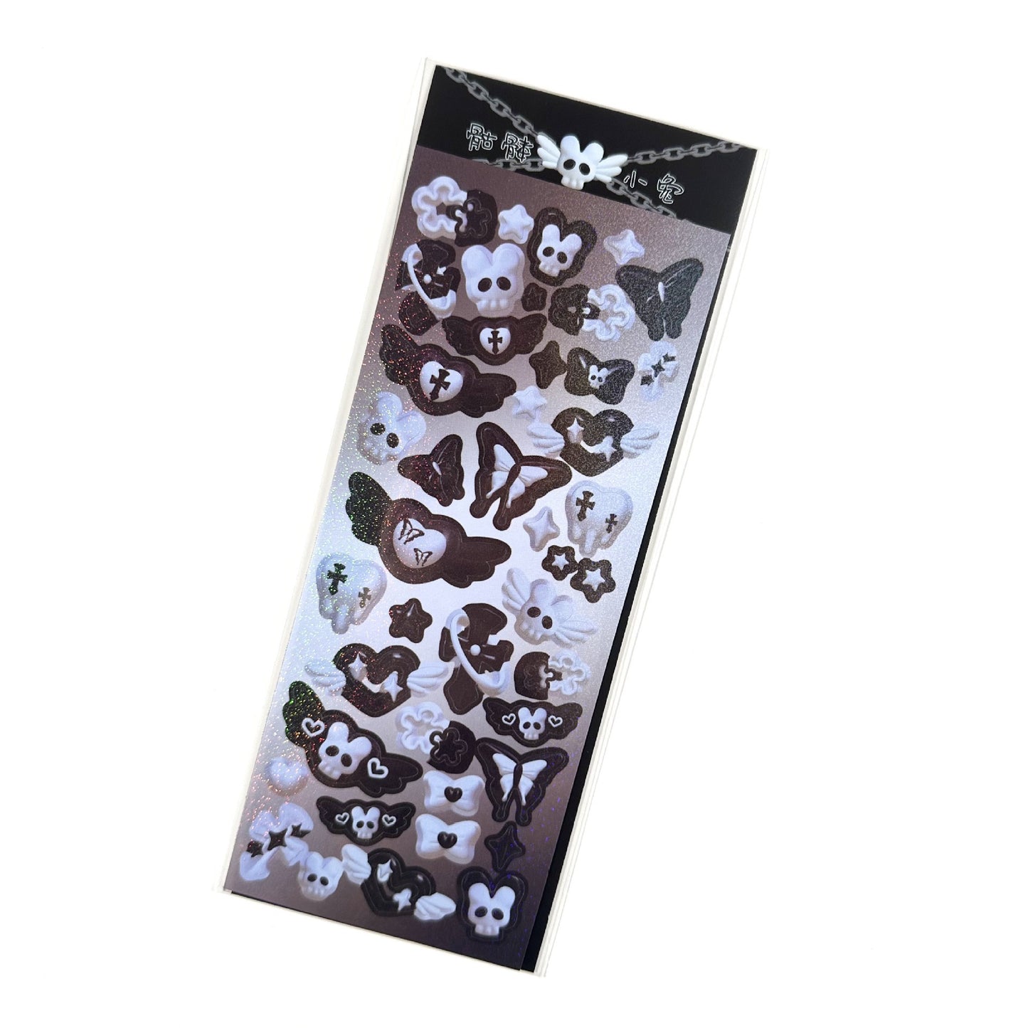 SKULL RABBIT Modeling Sticker - Laser Sparkling Gradient 6pc